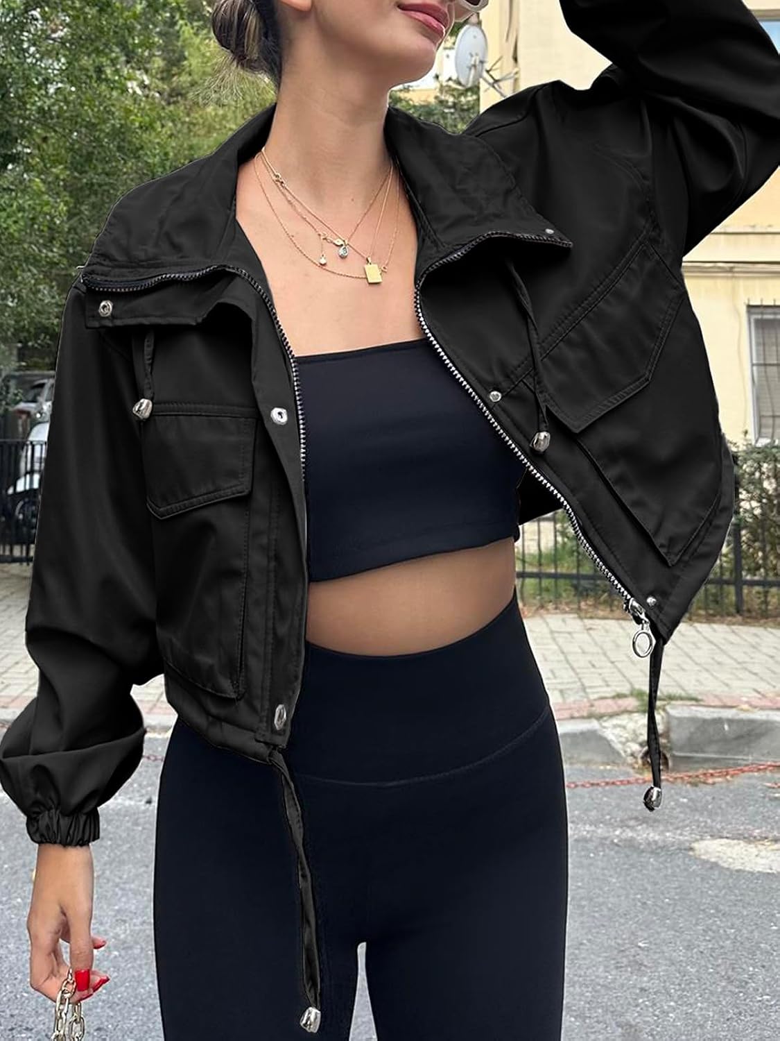 Detalle 2 de Tankaneo Cropped Zip-Up Jacket