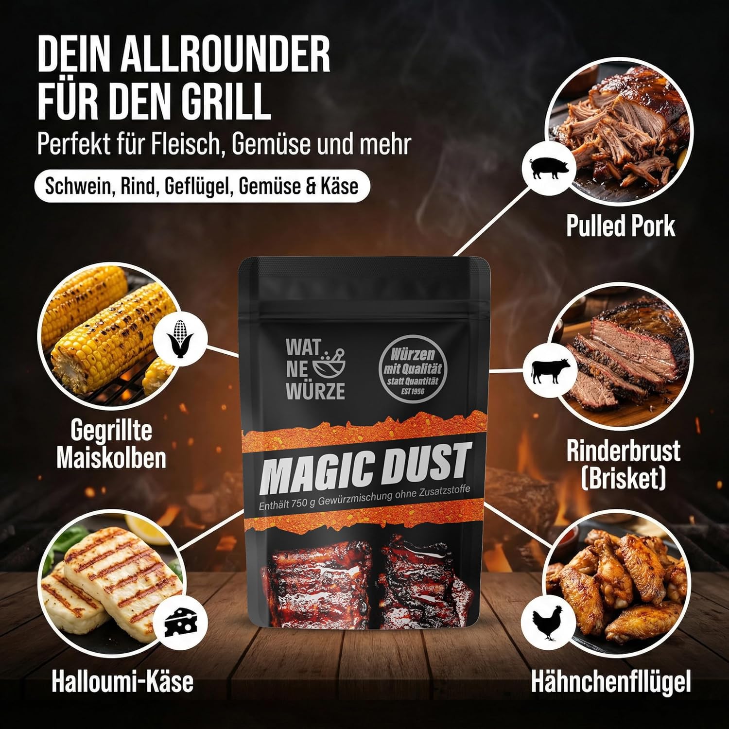 Thumbnail 3 de WAT NE WÜRZE Magic Dust Rub 750 g – BBQ-Gewürzmischung für Rippchen, Pulled Pork & Brisket