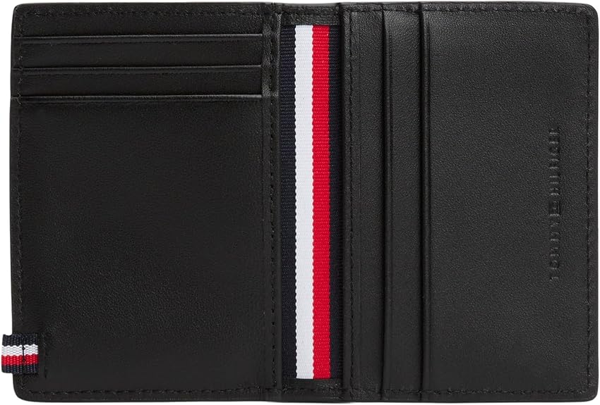 Detalle 2 de Tommy Hilfiger Cartera Foundation Bifold de piel, negra 👛