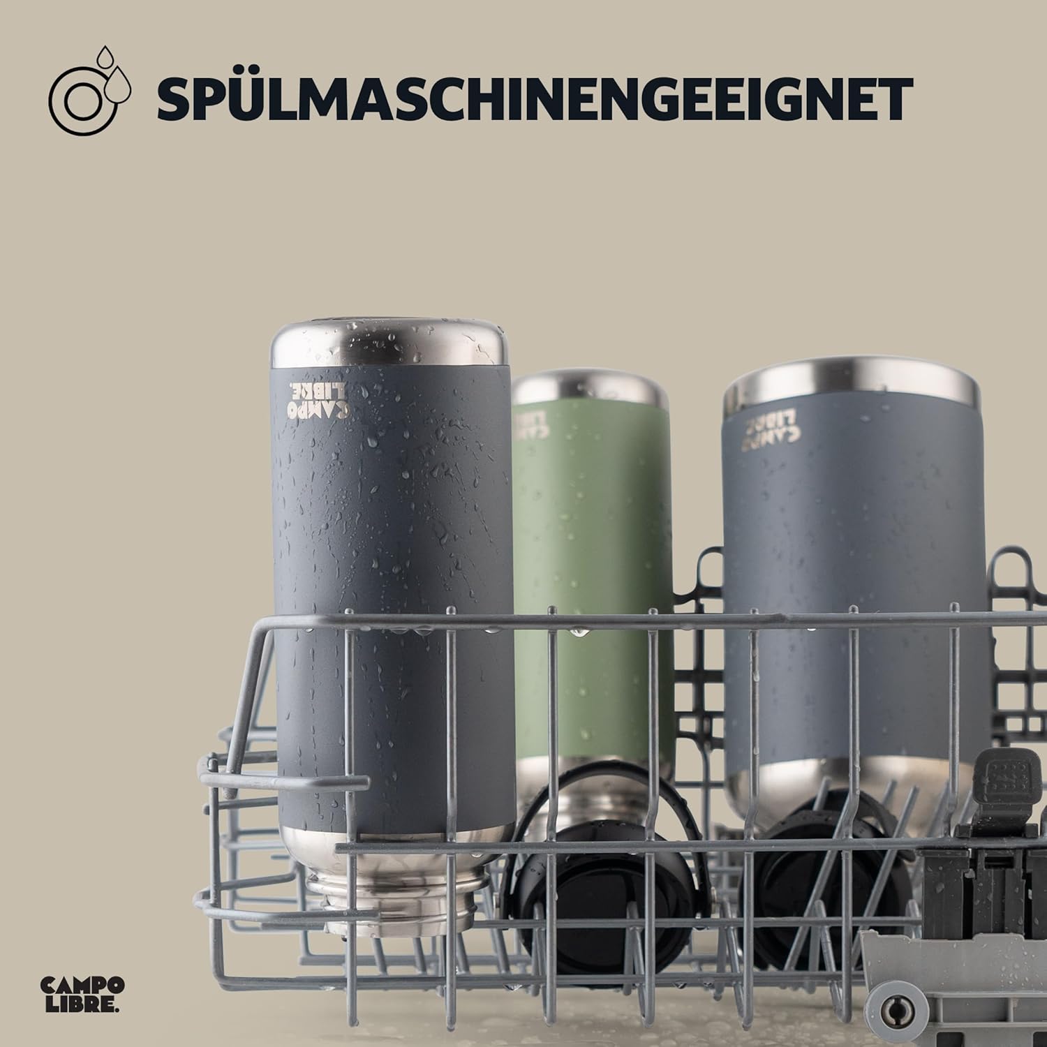 Thumbnail 5 de Campo Libre Umberto Premium Edelstahl Thermoskanne/Trinkflasche – 1 l, 12h heiß & 12h kalt, auslaufsicher