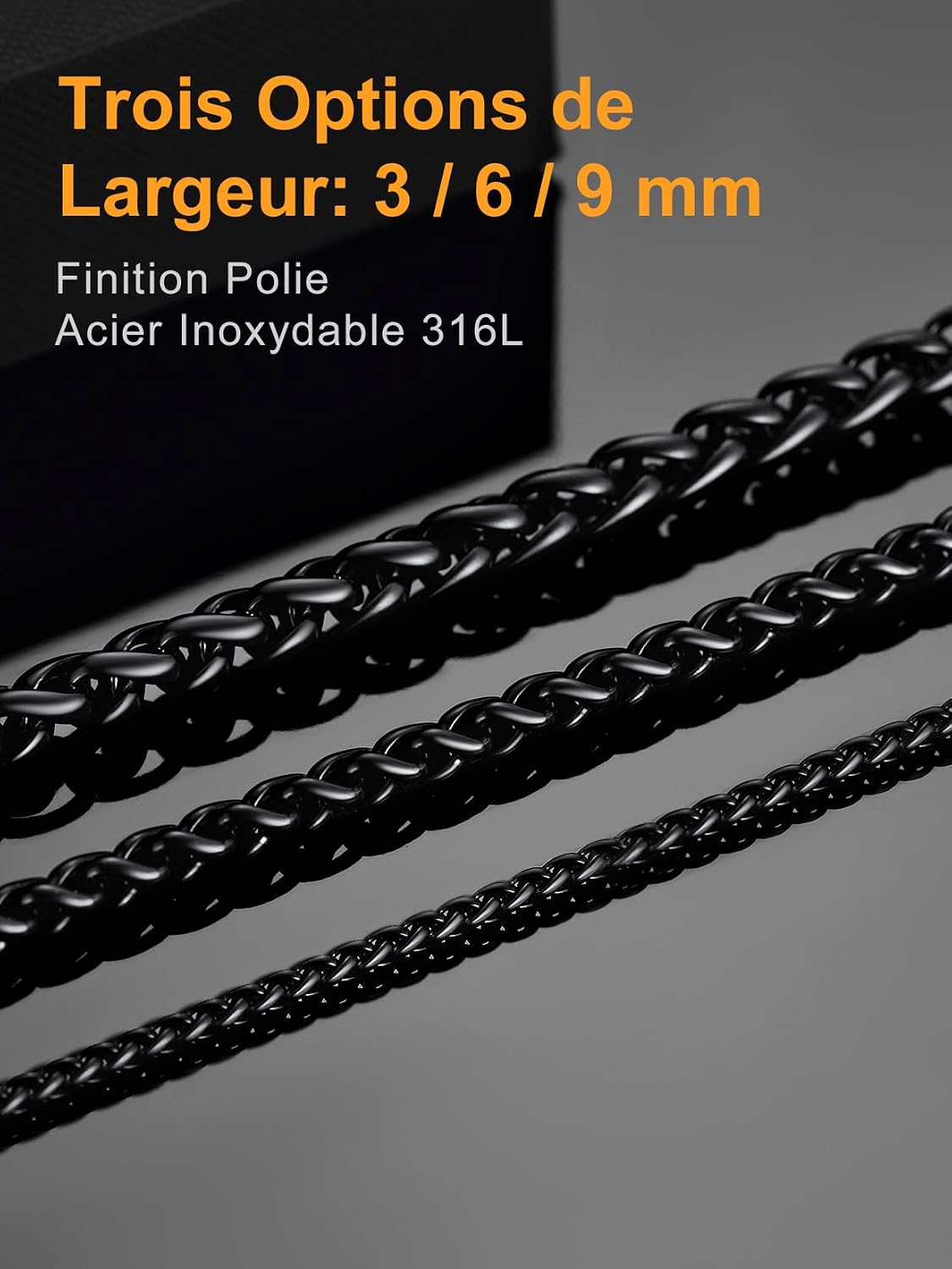 Detalle 2 de Chaîne homme en acier inoxydable, 3 mm