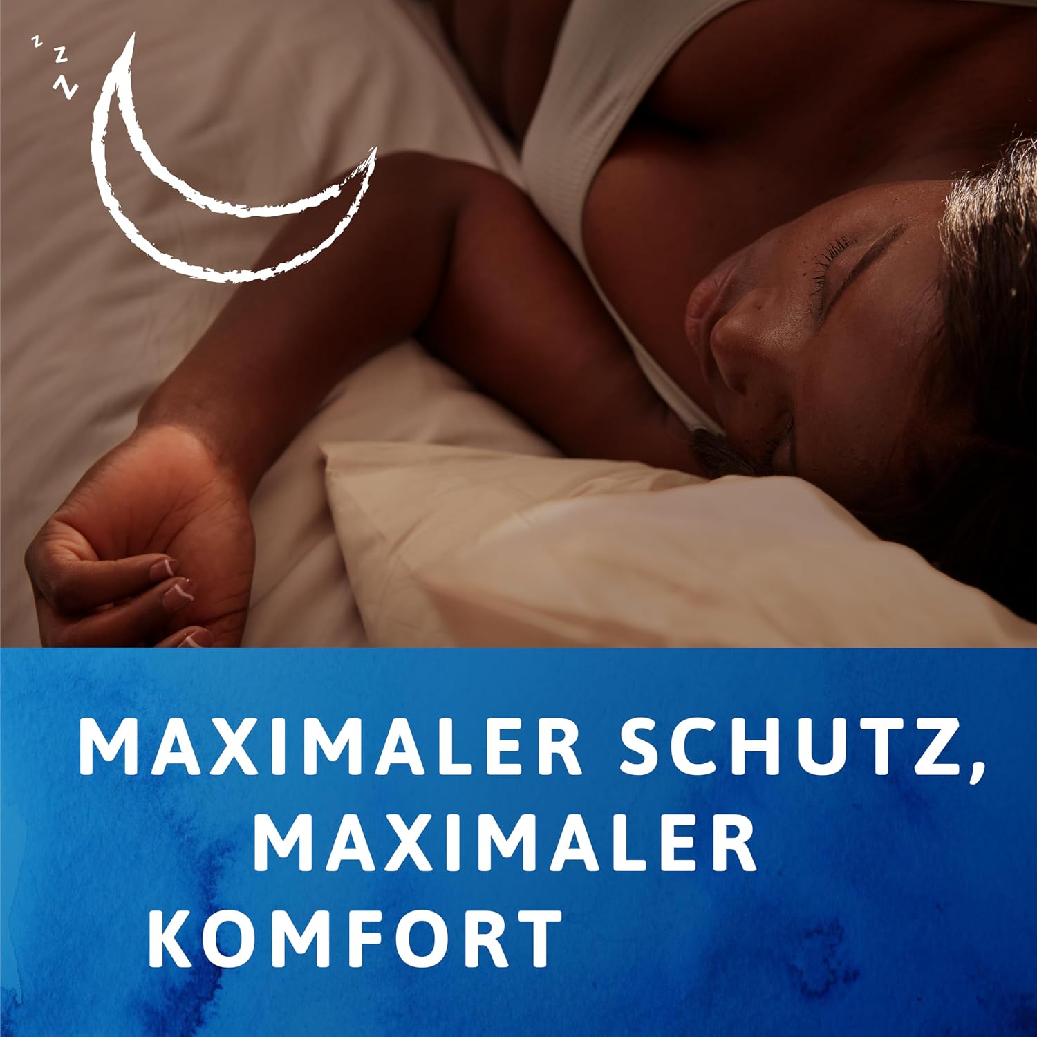 Detalle de TENA Discreet Maxi Night: Hygieneeinlagen für Nachtkomfort bei starker Blasenschwäche (48 Einlagen im Monatspaket)