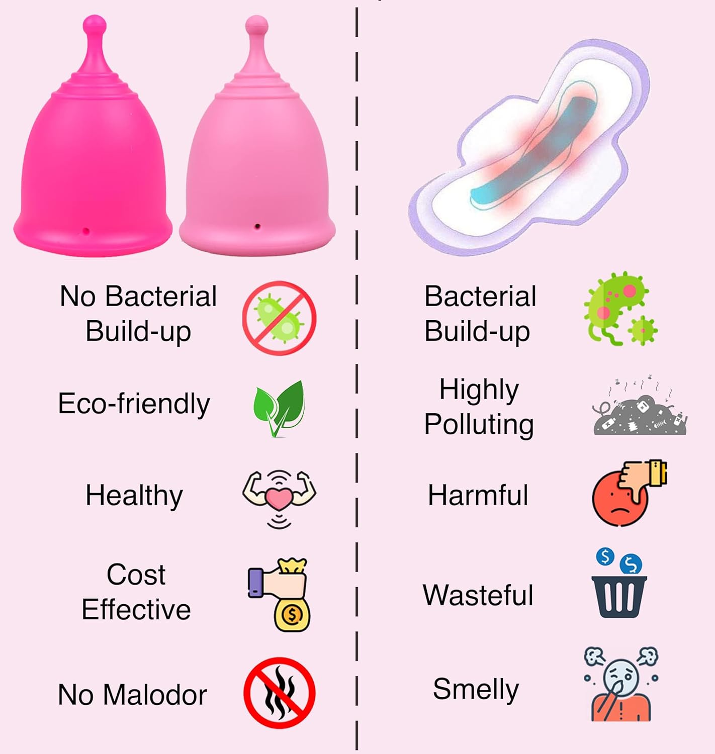 Thumbnail 6 de Shordy Menstrual Cup with Mini Box (Medical Grade Silicone) – Pink, Set of 2