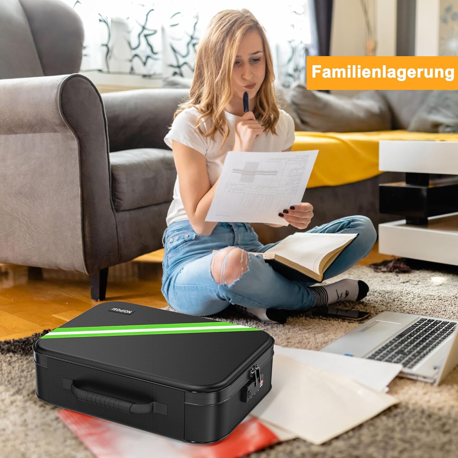 Thumbnail 6 de Noiposi Feuerfeste Dokumententasche 38 cm 📁