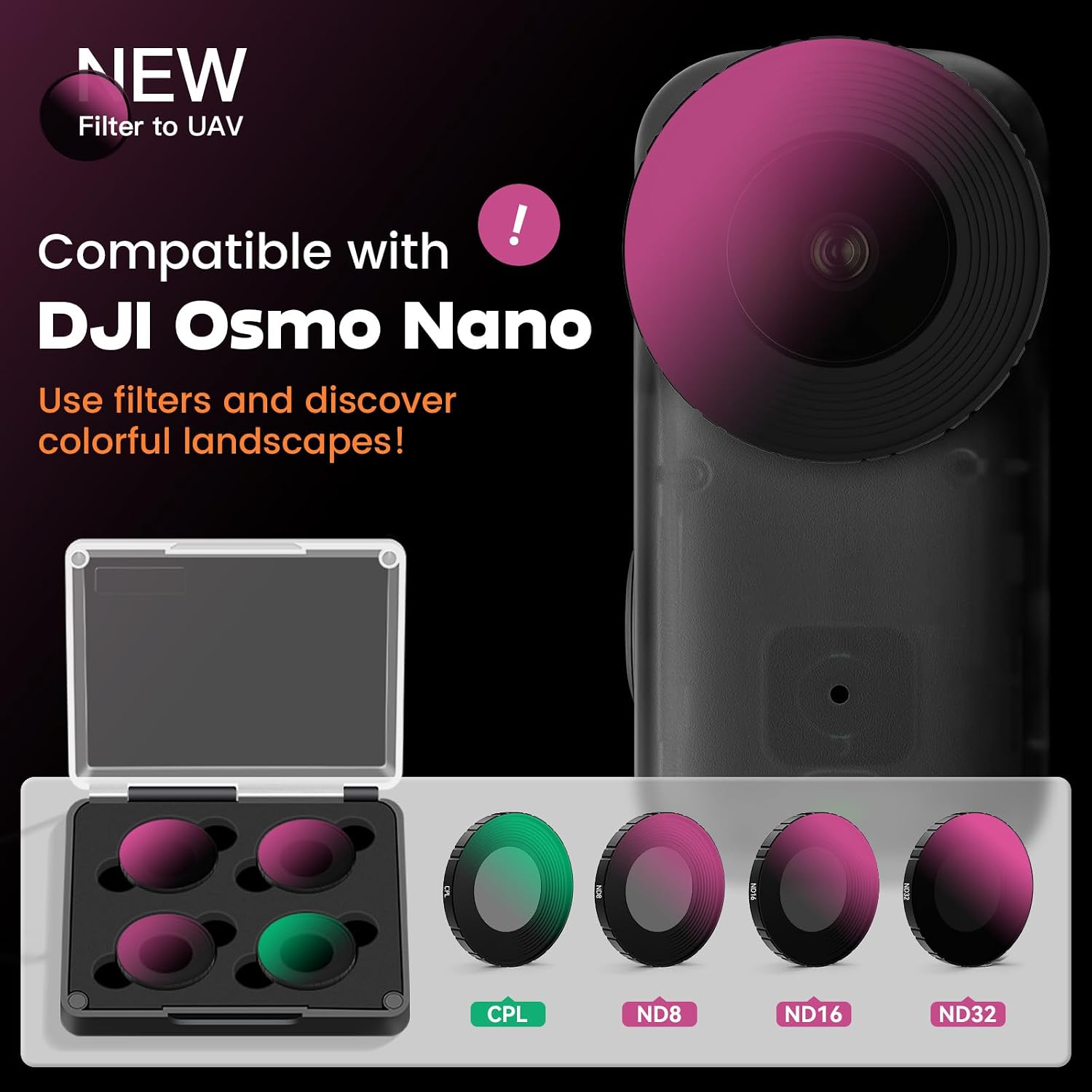 Thumbnail 6 de MINGVEN Osmo Nano ND-Filter-Set für DJI Osmo Nano Standard Combo (CPL + ND8/ND16/ND32, 4er-Pack)