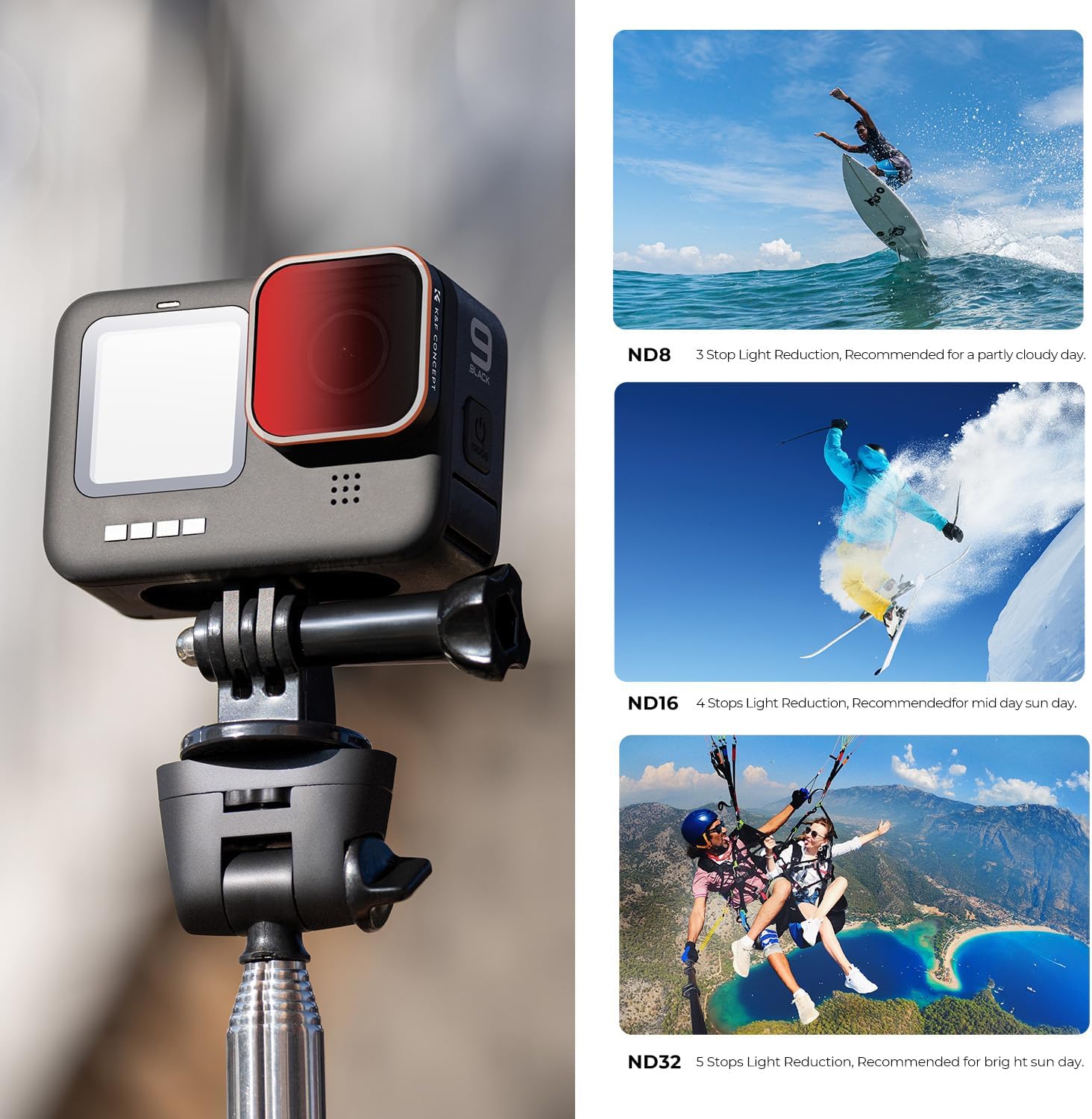 Thumbnail 2 de K&F CONCEPT Kit filtri GoPro CPL + ND 4 pezzi