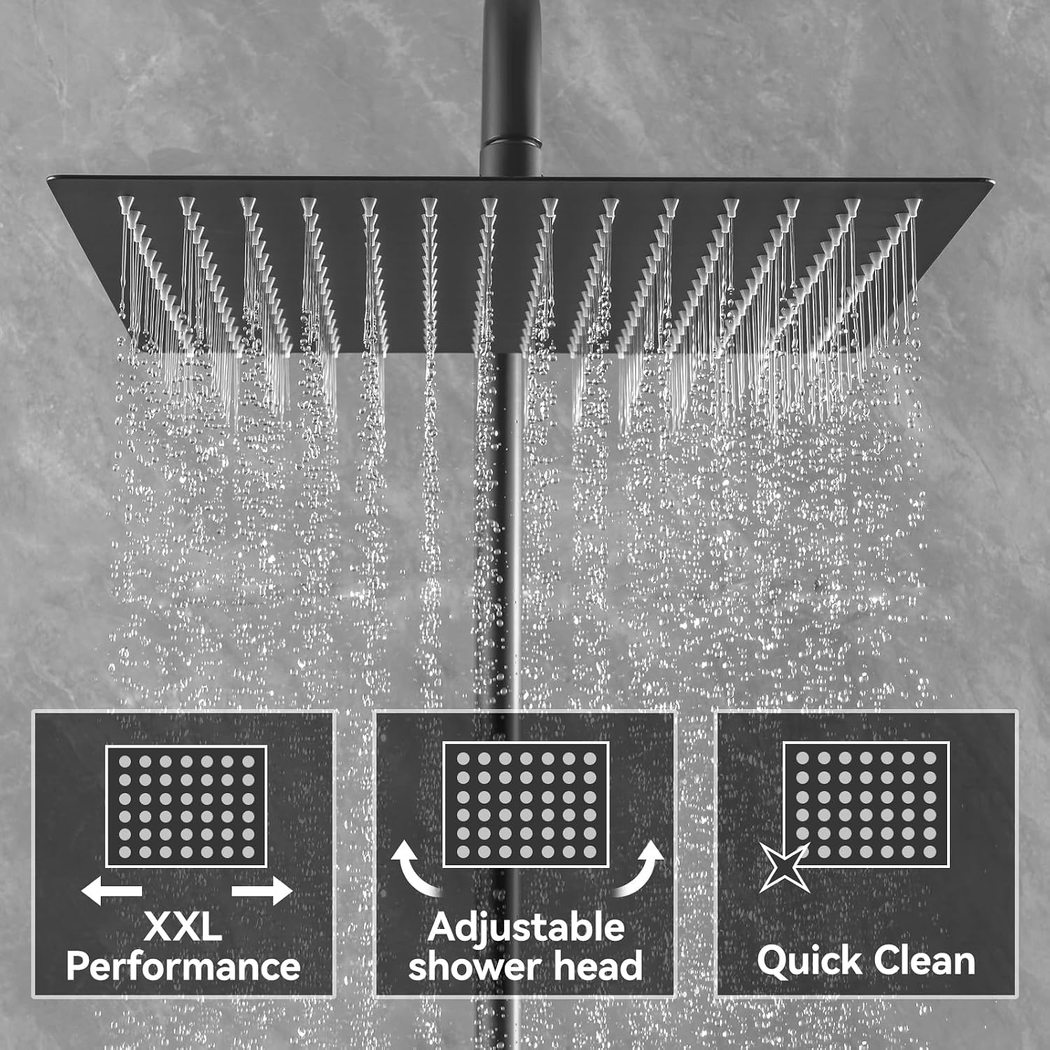 Detalle 2 de DERW Thermostatic Shower Mixer 12" rainhead