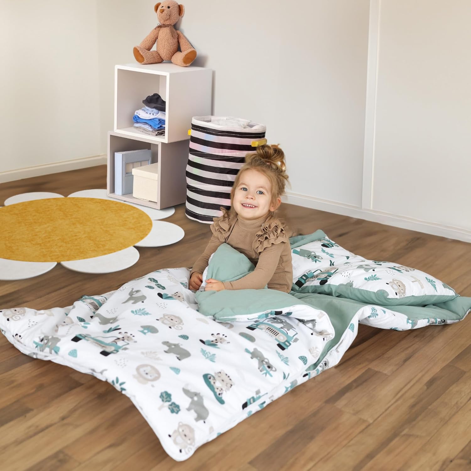 Thumbnail 5 de Totsy Baby Kinderschlafsack mit Kissen und Reißverschluss (3–7 Jahre) – 75 x 140 cm, Salbeifarbe