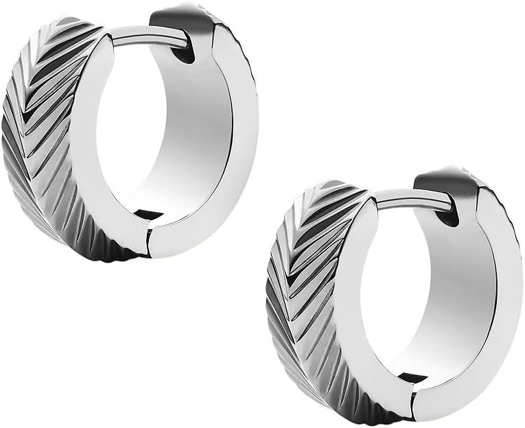 Thumbnail 2 de Fossil Boucles d'oreilles pour femmes, Huggie Hoop en acier inoxydable ton or