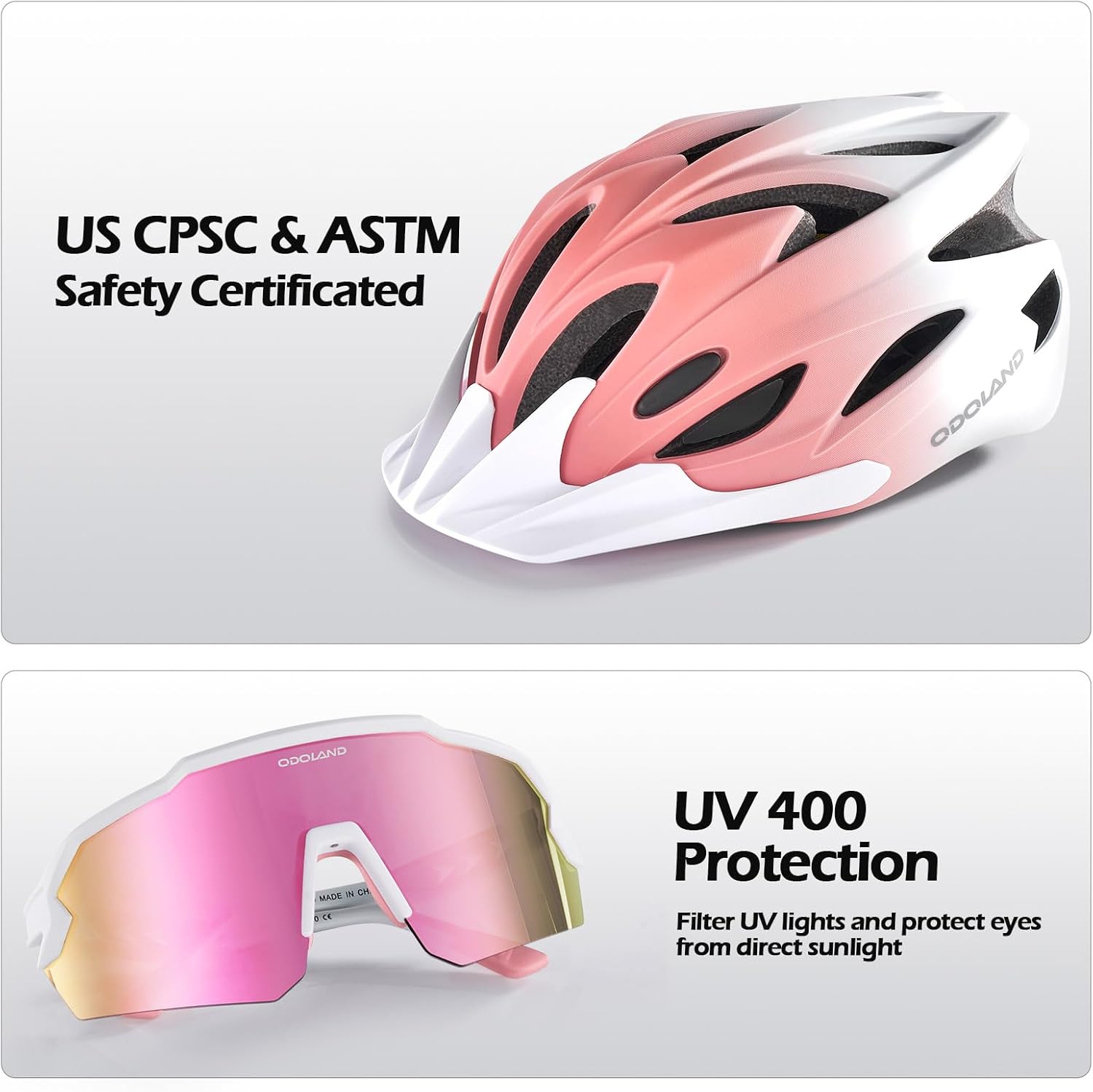 Thumbnail 5 de Odoland Fahrradhelm mit Radbrille Set – verstellbarer Rennrad- und MTB-Helm mit UV400-Schutz