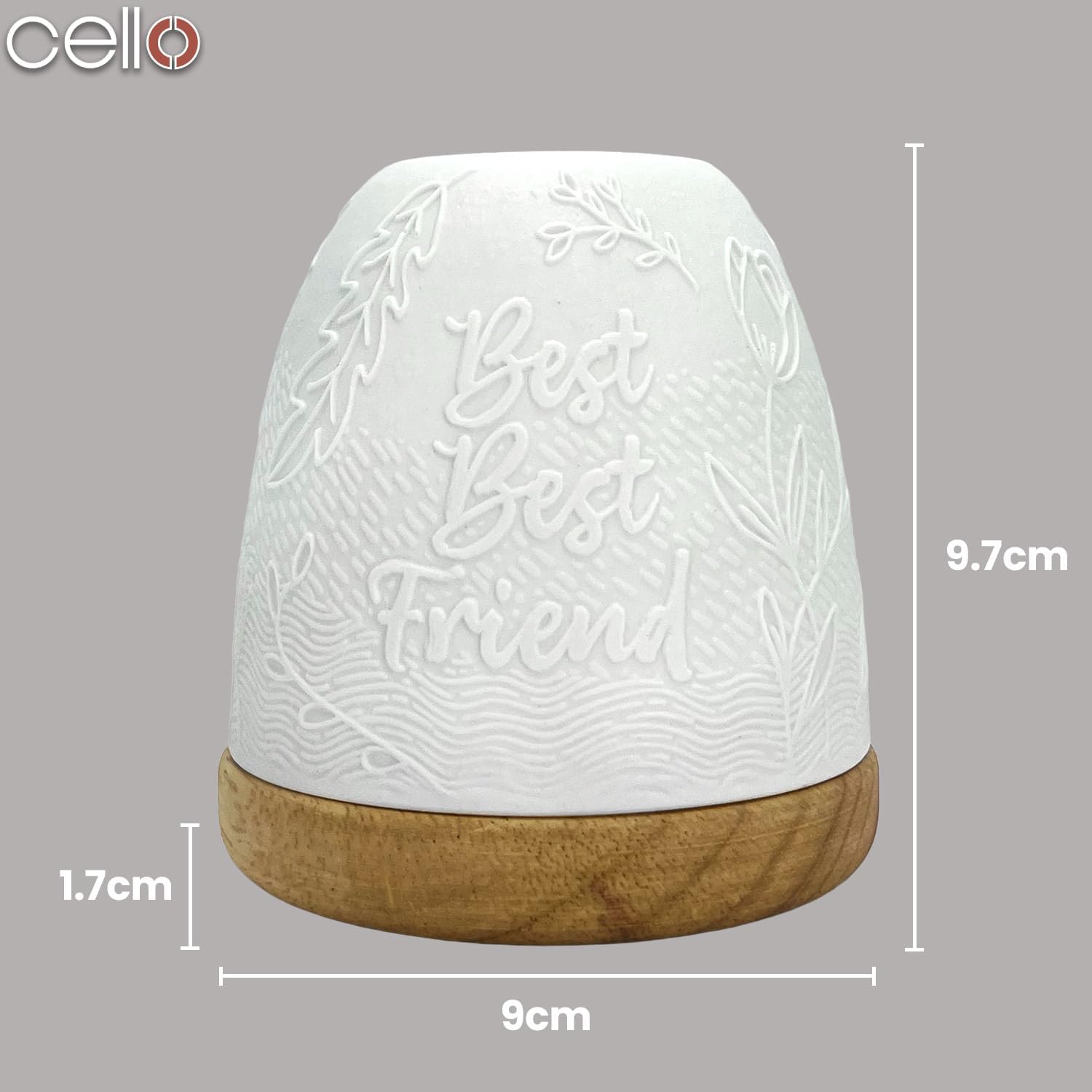 Thumbnail 1 de Porcelain Tall Tealight Holder Dome by Cello — 3D lithophane tealight glow for LED or real candles