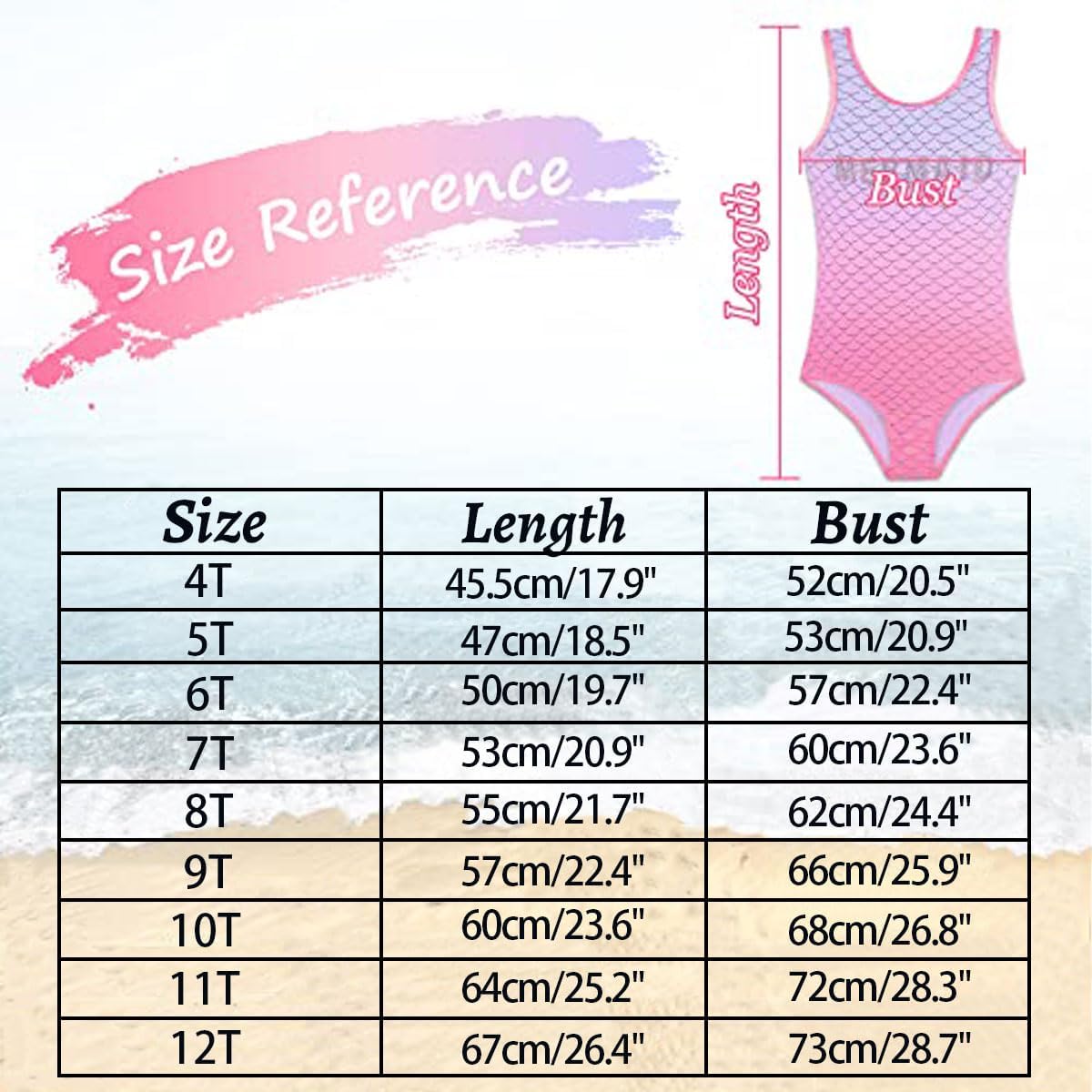 Thumbnail 6 de Girls Mermaid Swimsuit One Piece 13 yrs
