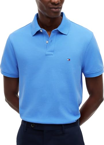 Detalle de Tommy Hilfiger Polo à manches courtes pour homme 1985 Regular Fit – Bleu (Blue Spell) – XL