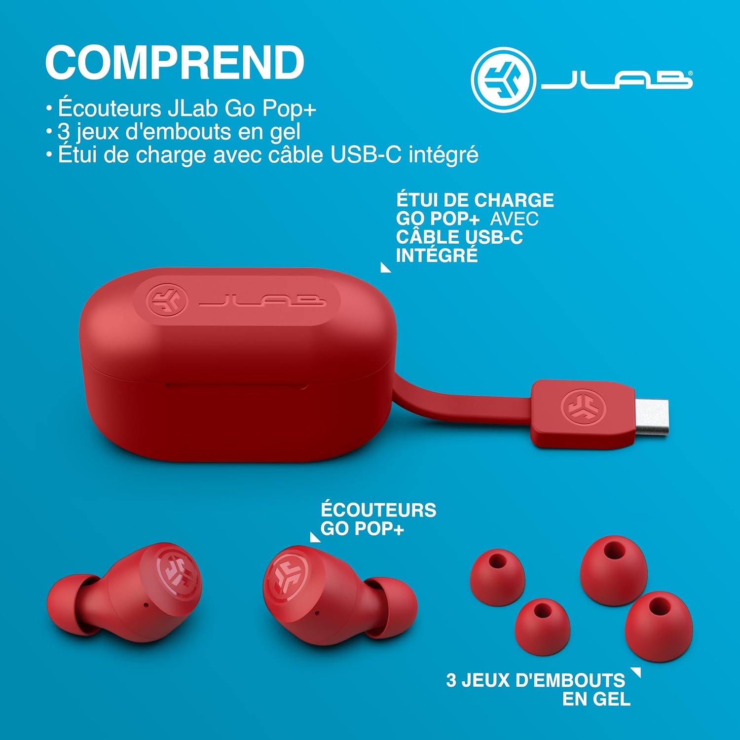 Thumbnail 6 de JLab Go Air Pop+ écouteurs Bluetooth 35+ h