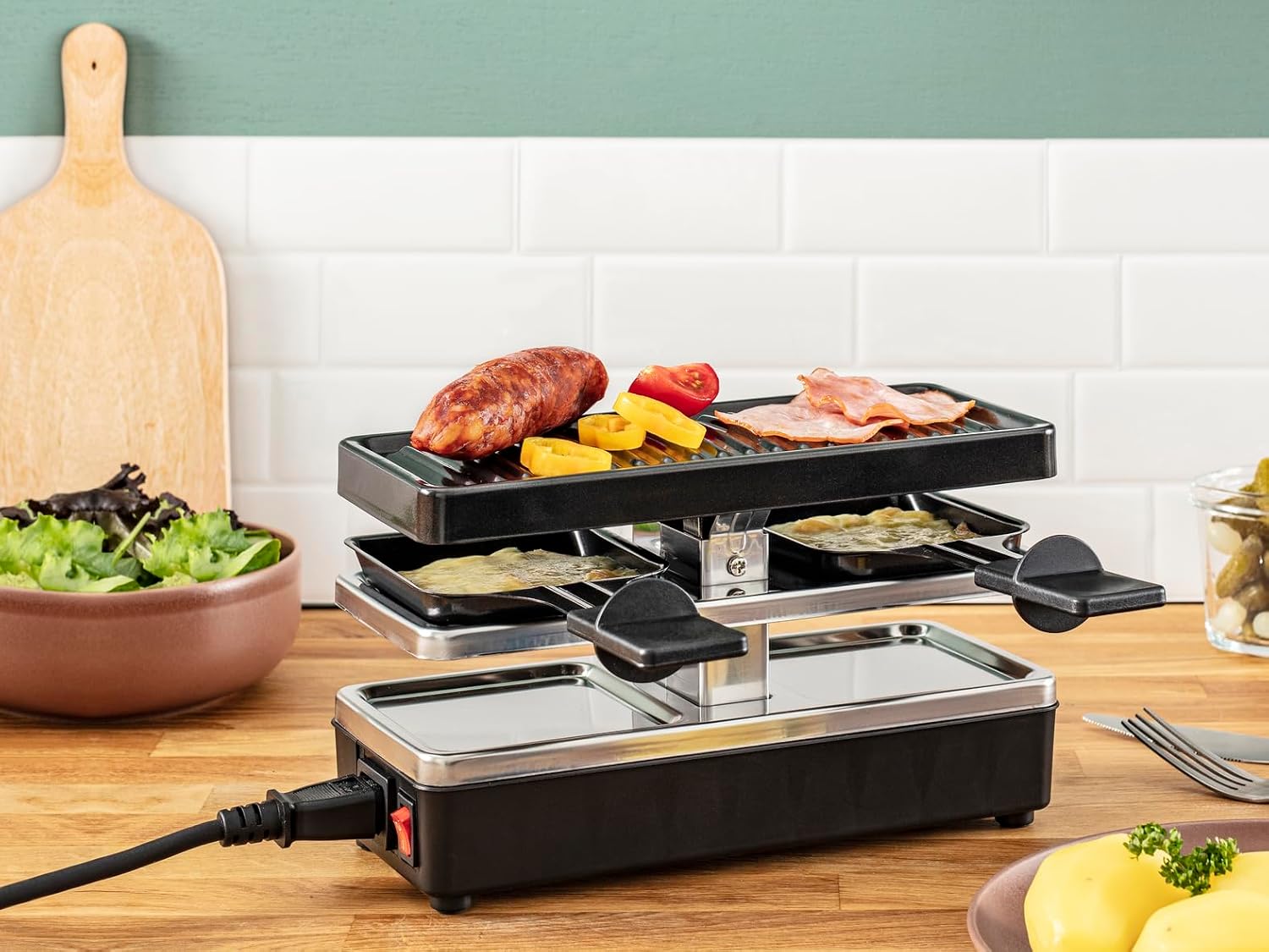 Detalle de Tefal Plug & Share Grill YY5249FB modulaire raclette met grillplaat