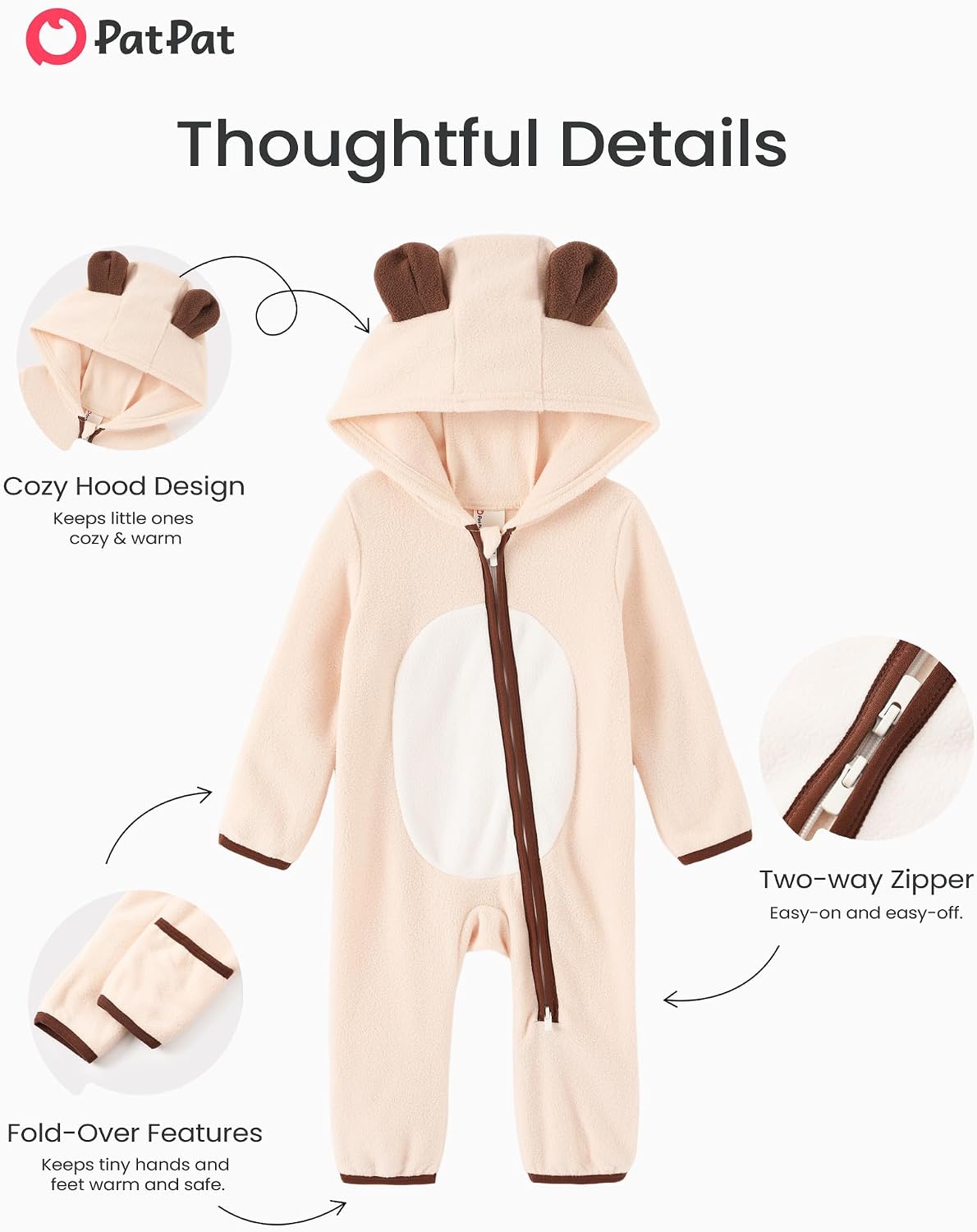Detalle 2 de PATPAT Baby Fleece Footie