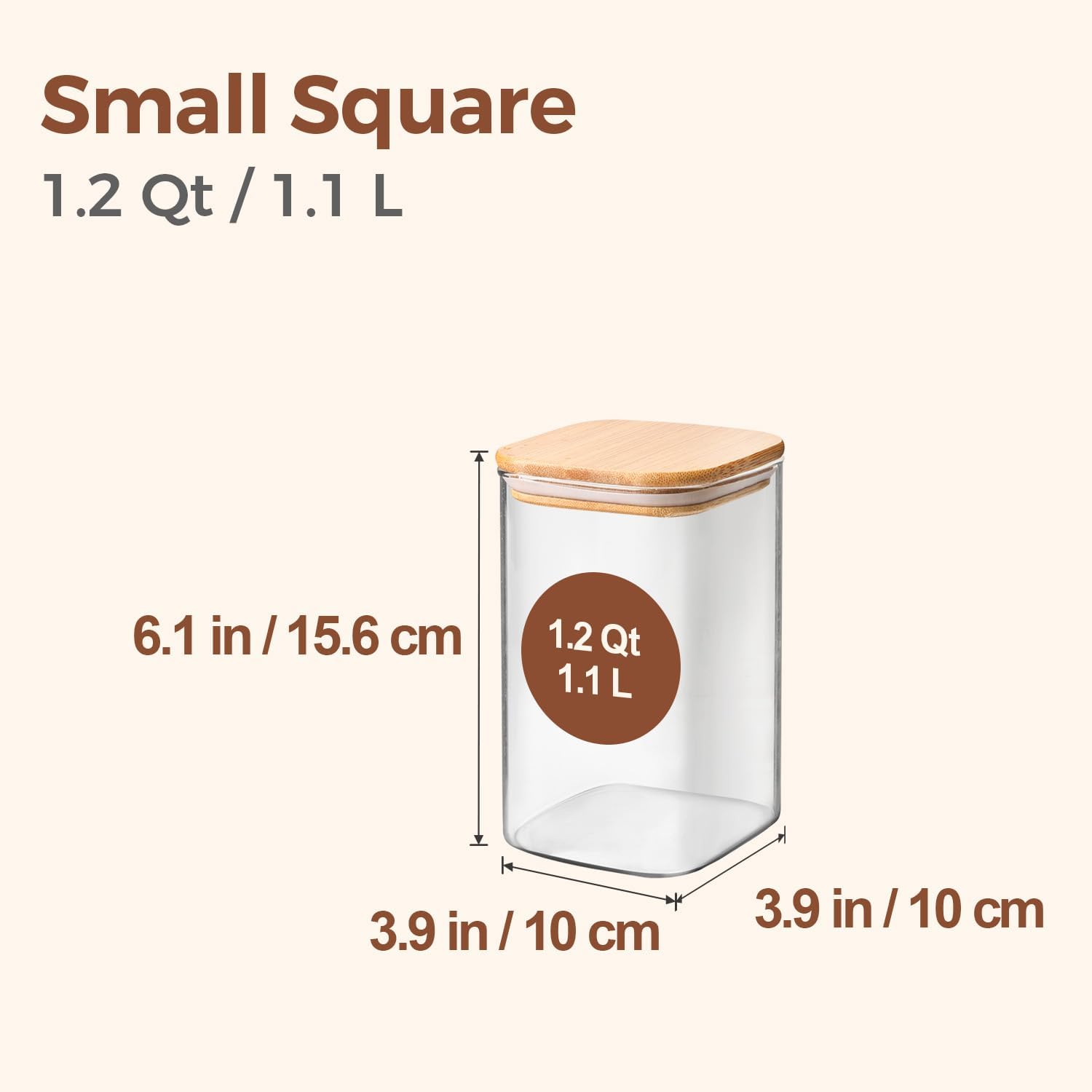 Thumbnail 1 de ComSaf glazen voorraadpotten, 1,1 liter, set van 4 met bamboe deksel