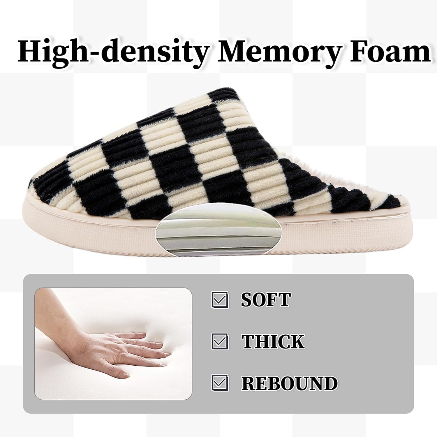 Thumbnail 3 de Guyarns House Slippers for Women and Men – Plush Memory Foam, Faux Fur Lining, Indoor/Outdoor