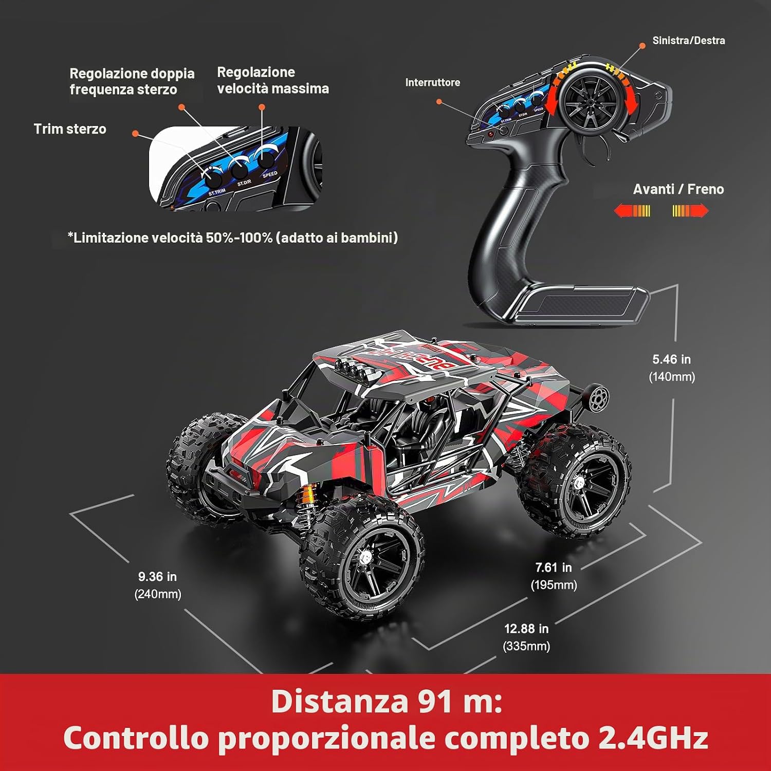 Thumbnail 6 de Womaqu Macchina Telecomandata Professionale 1:14 – 4WD Brushless, Roll Cage e Telaio Rinforzato