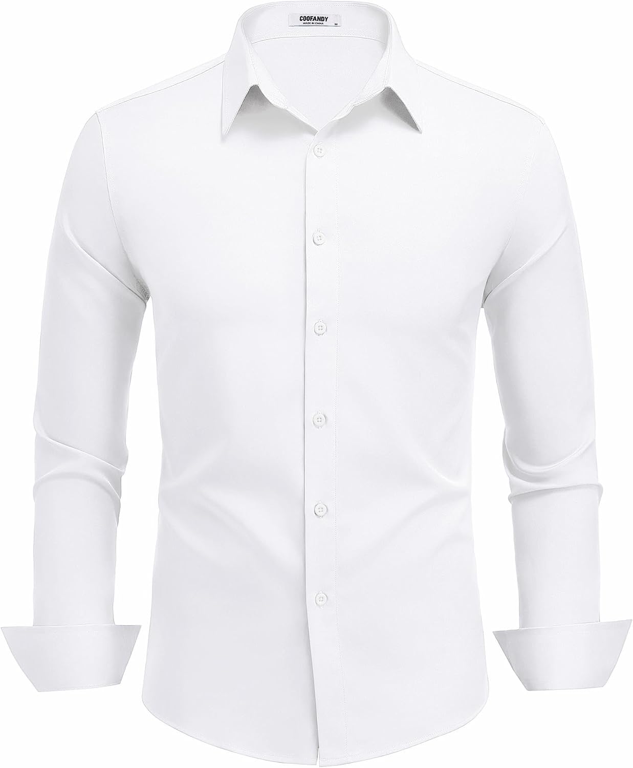 Detalle 1 de COOFANDY Men's Regular-Fit Long-Sleeve Button-Down Dress Shirt