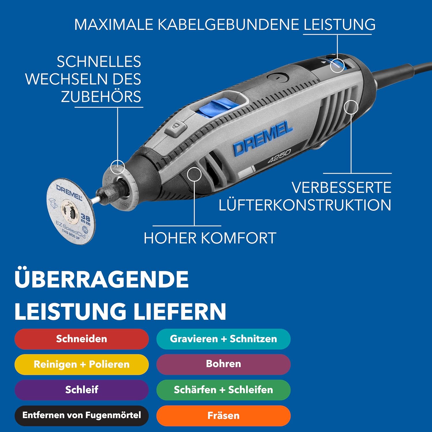 Thumbnail 1 de Dremel 4250 Multitool 175W Kit mit variabler Drehzahl 5.000–35.000 U/min und 6 Aufsätzen