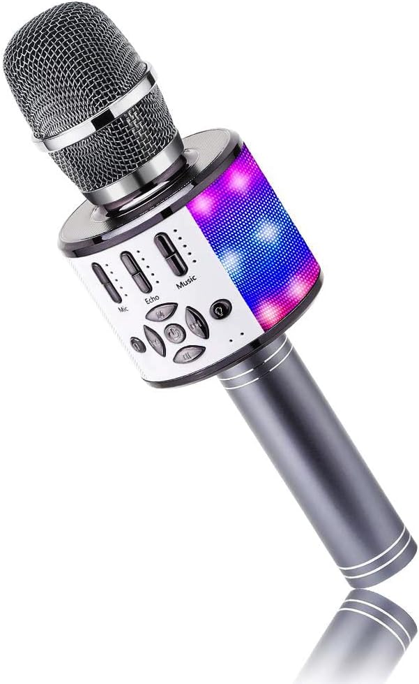 Detalle de BONAOK Bluetooth-Mikrofon für Kinder mit LED 🎤