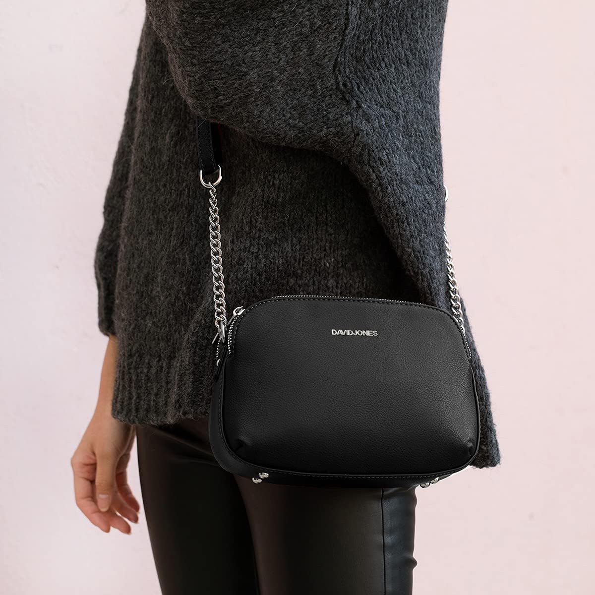 Detalle 2 de David Jones - Bolso Bandolera Multibolsillos Mujer 👜 Azul Oscuro