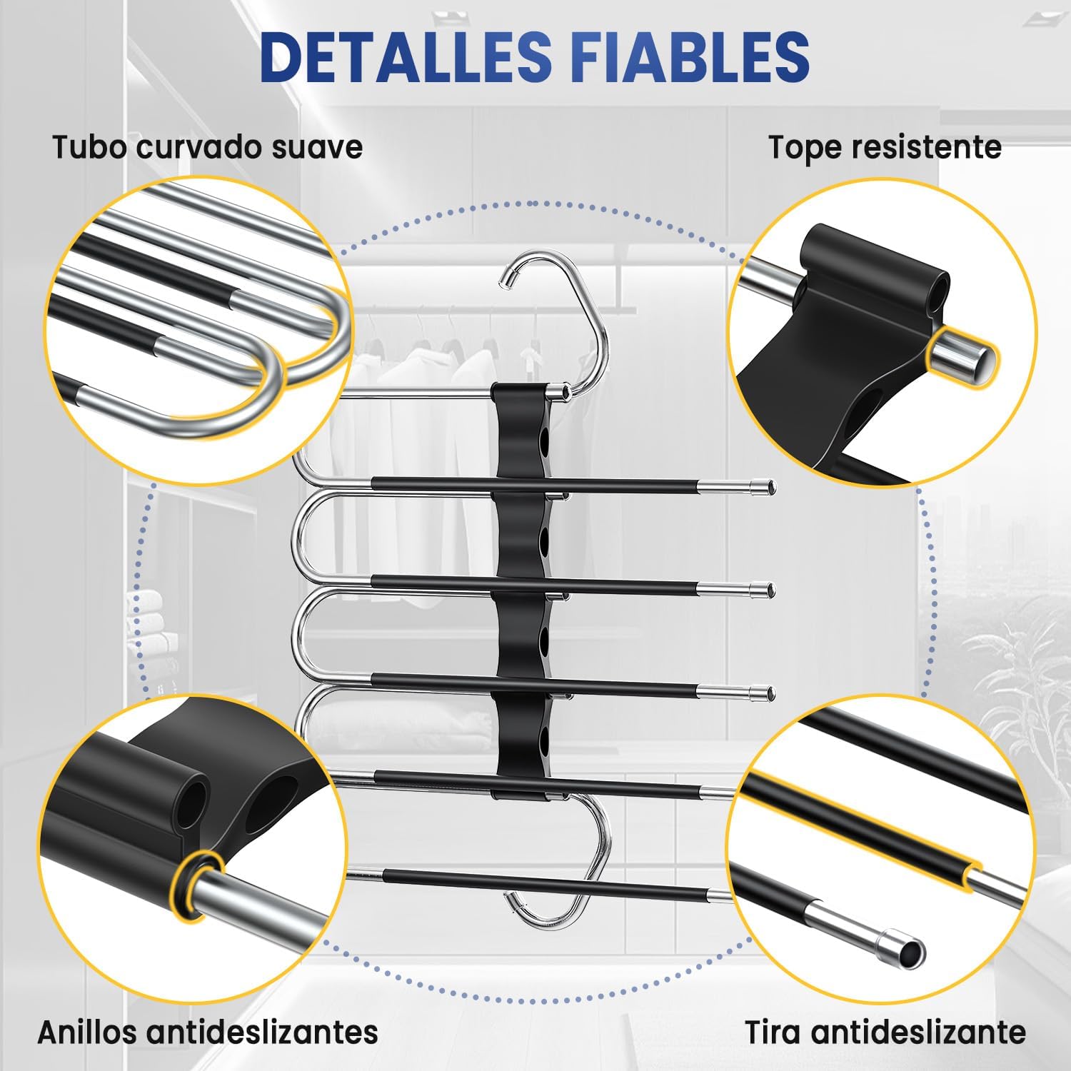 Detalle 2 de DAMITA Percha múltiple 5 en 1 2 piezas