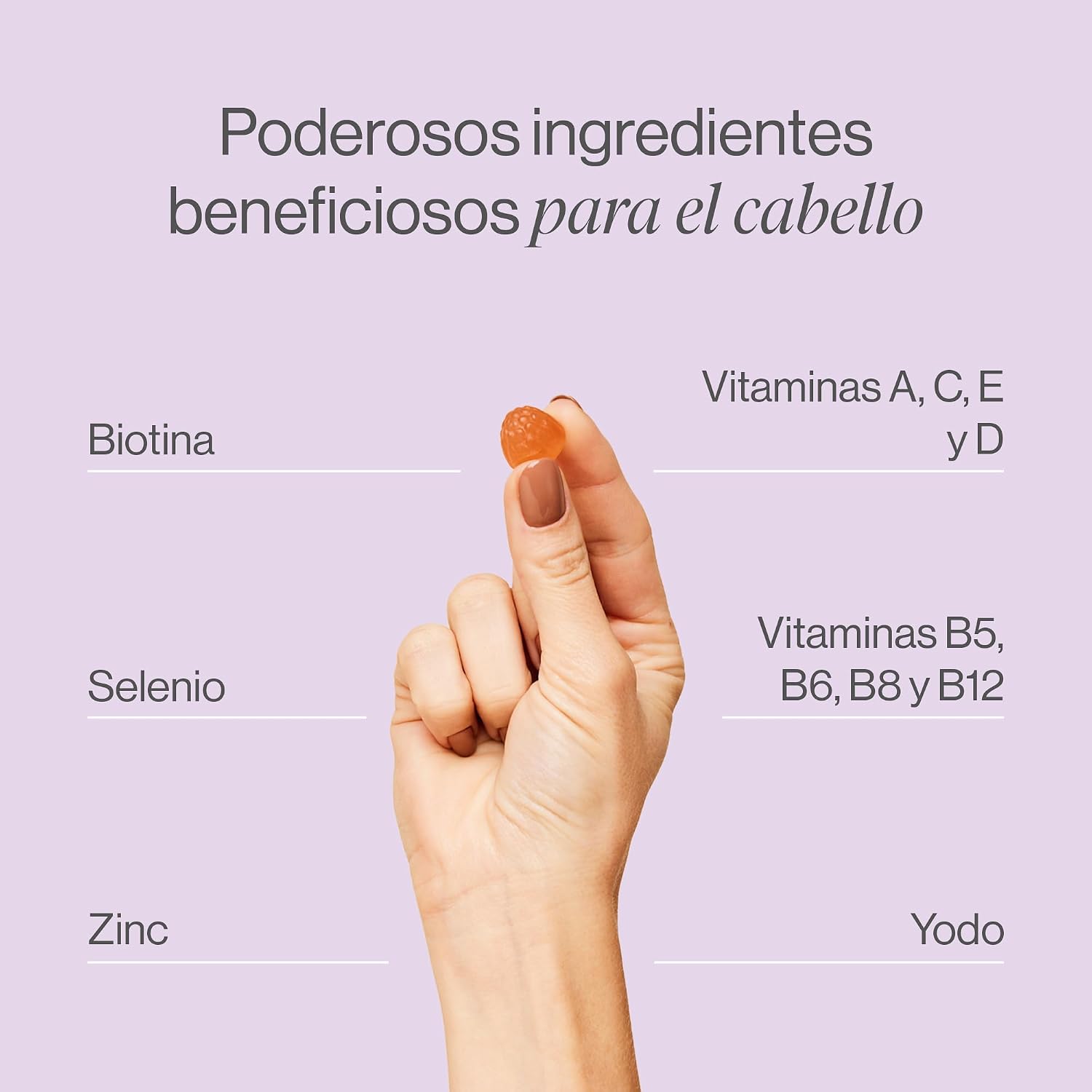 Detalle de Tummy Tox Hair Care Gummies 🌸 Biotina 6000 mcg, 60 días