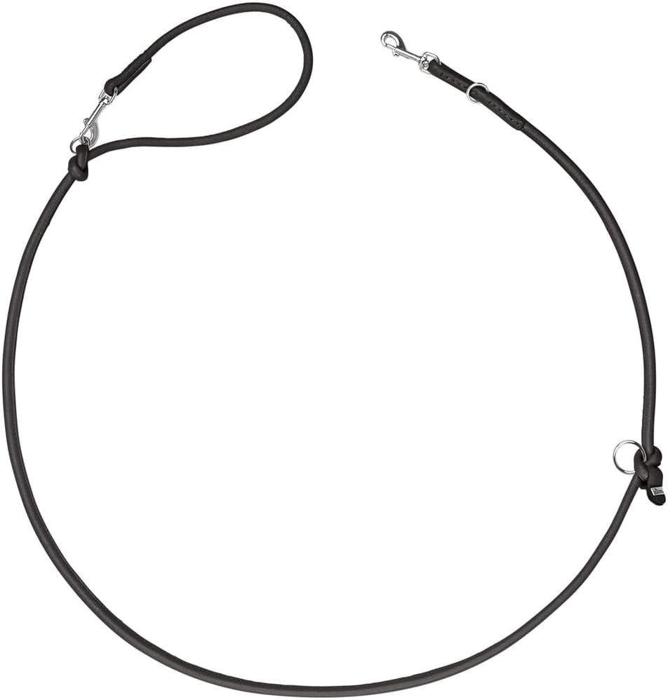 Detalle de Hunter Verstellbare Hundeführleine SOHO Round MINI – Schwarz, 200 cm