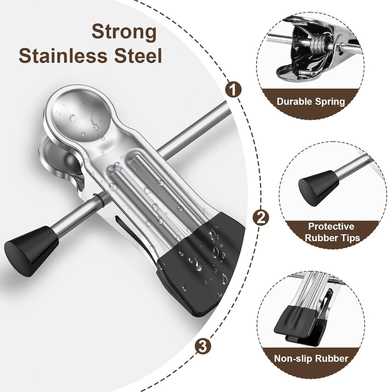 Detalle de Supmaker 10 Pack Chrome Trouser Hanger – Heavy Duty, Space-Saving with Adjustable Clips