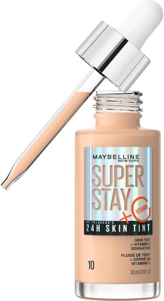 Detalle de Maybelline New York Superstay Skin Tint 10 – Fondotinta in Siero per una Pelle Luminosa