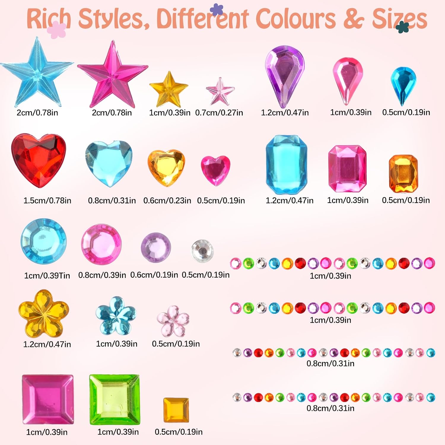 Thumbnail 2 de 3500 Stück Glitzersteine Selbstklebend bunt