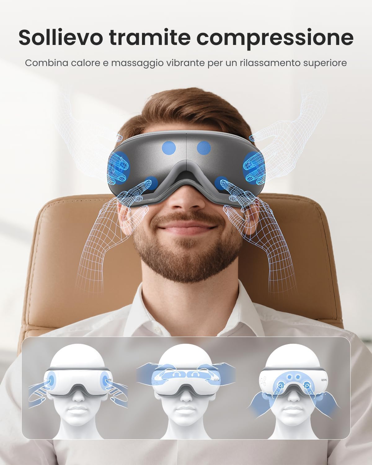 Detalle 2 de RENPHO Eyeris 1 massaggiatore occhi 40℃