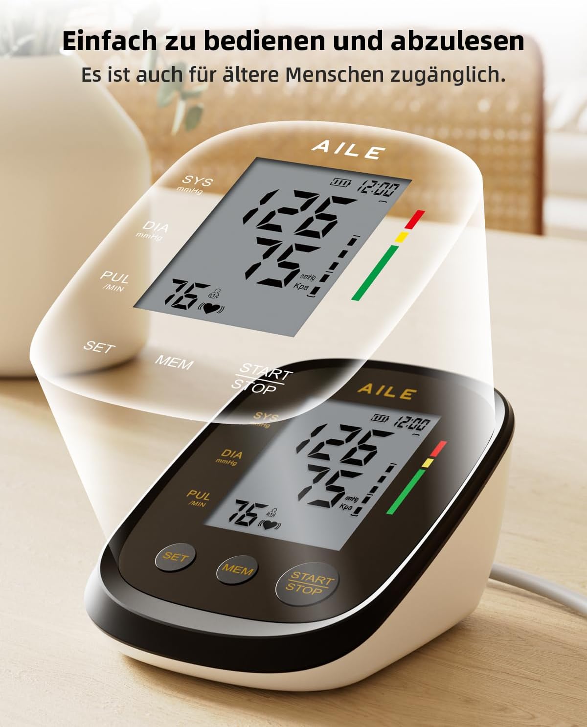 Thumbnail 2 de AILE Blutdruck Messgerät große Manschette 22–42 cm