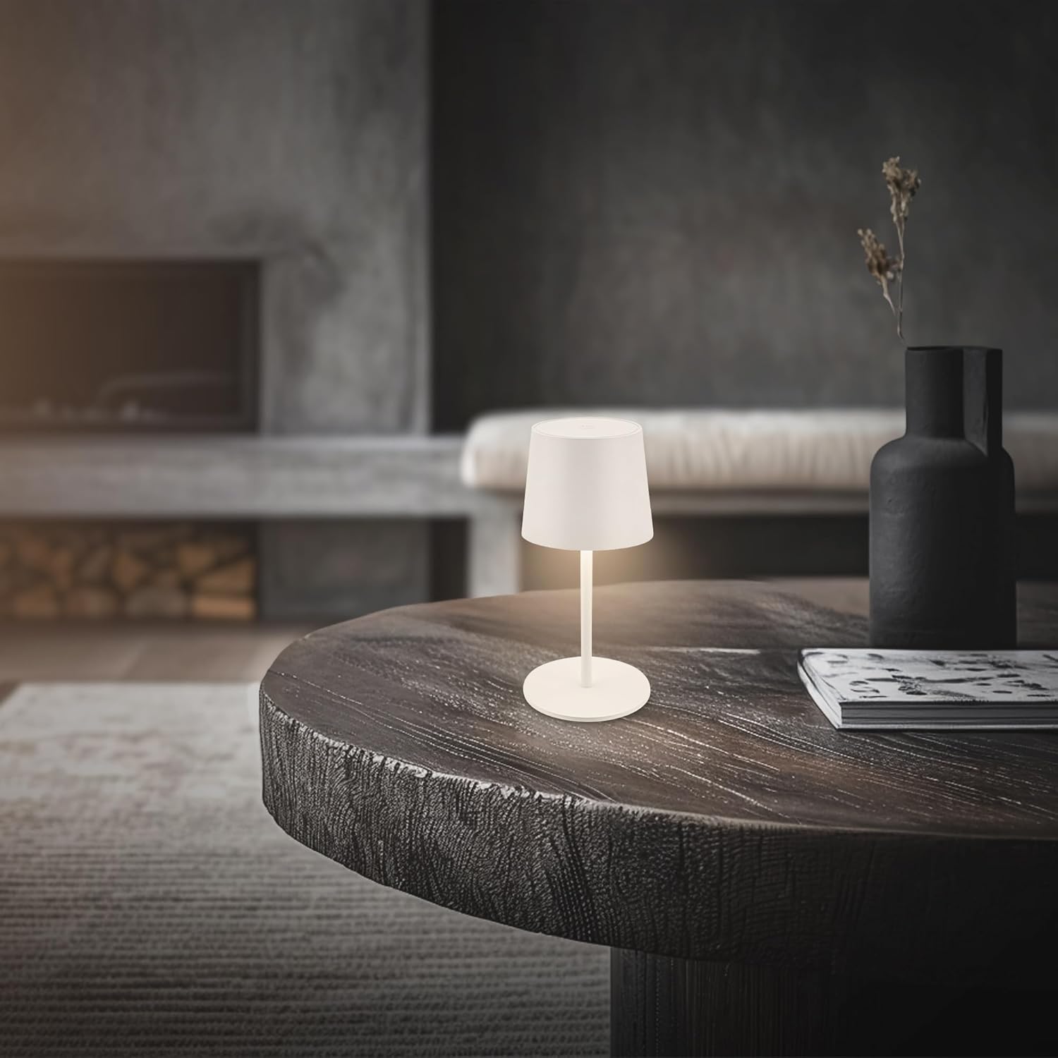 Thumbnail 4 de BRILONER Lampada da tavolo LED senza fili IP44 con touch e ricarica USB-C – 11x33 cm, bianco