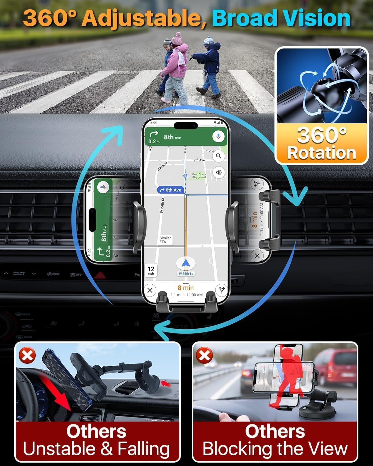 Detalle de 2026 BEST Car Phone Holder: 110+LBS Strongest Suction & 360° Rotatable Mount