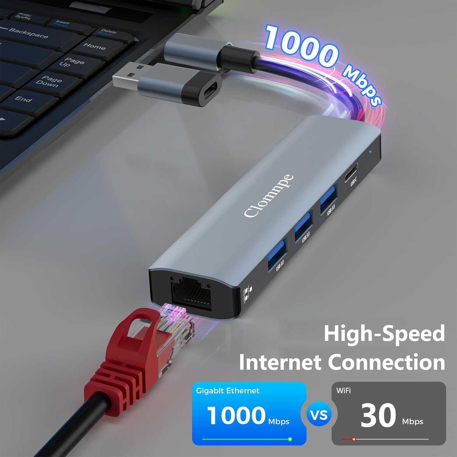 Thumbnail 2 de USB C Hub 5-in-2 Gigabit Ethernet 1000M for MacBook 📱