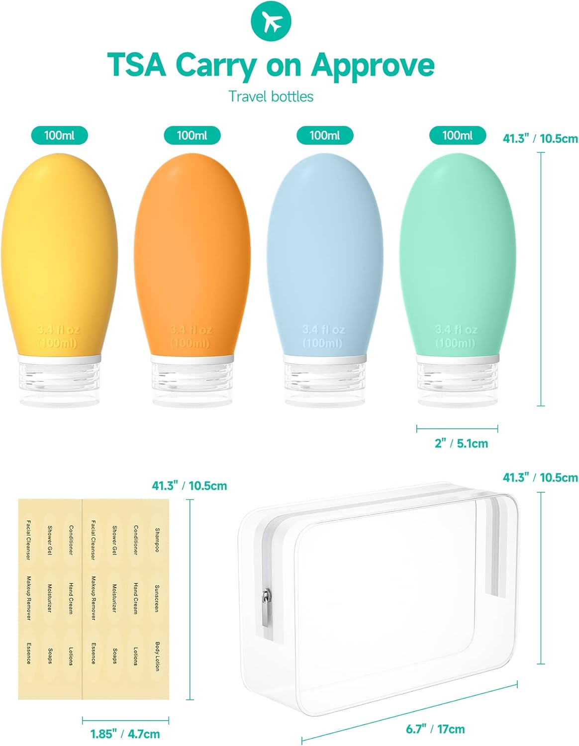 Detalle 2 de Morfone 100ml travel bottles pack of 4