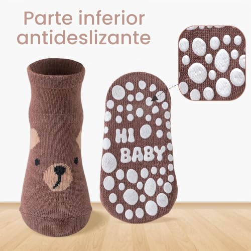 Thumbnail 7 de SockWaddles calcetines antideslizantes para bebé, 5 pares de algodón, panda, 0-12 meses