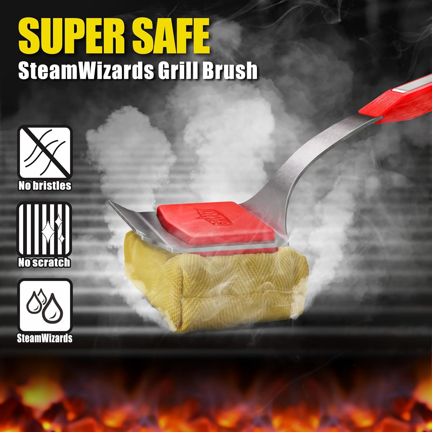 Detalle 2 de GRILLART BTS-06 SteamWizards Bristle-Free Grill Brush with Replaceable Head