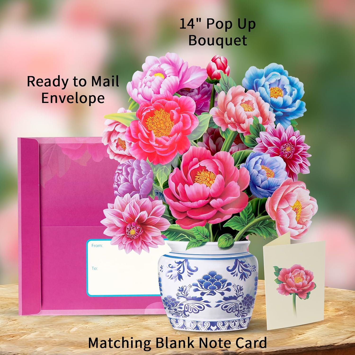 Thumbnail 2 de Airpark 3D Peony Pop Up Card: A Lasting Mothers Day Gift for Mom and More