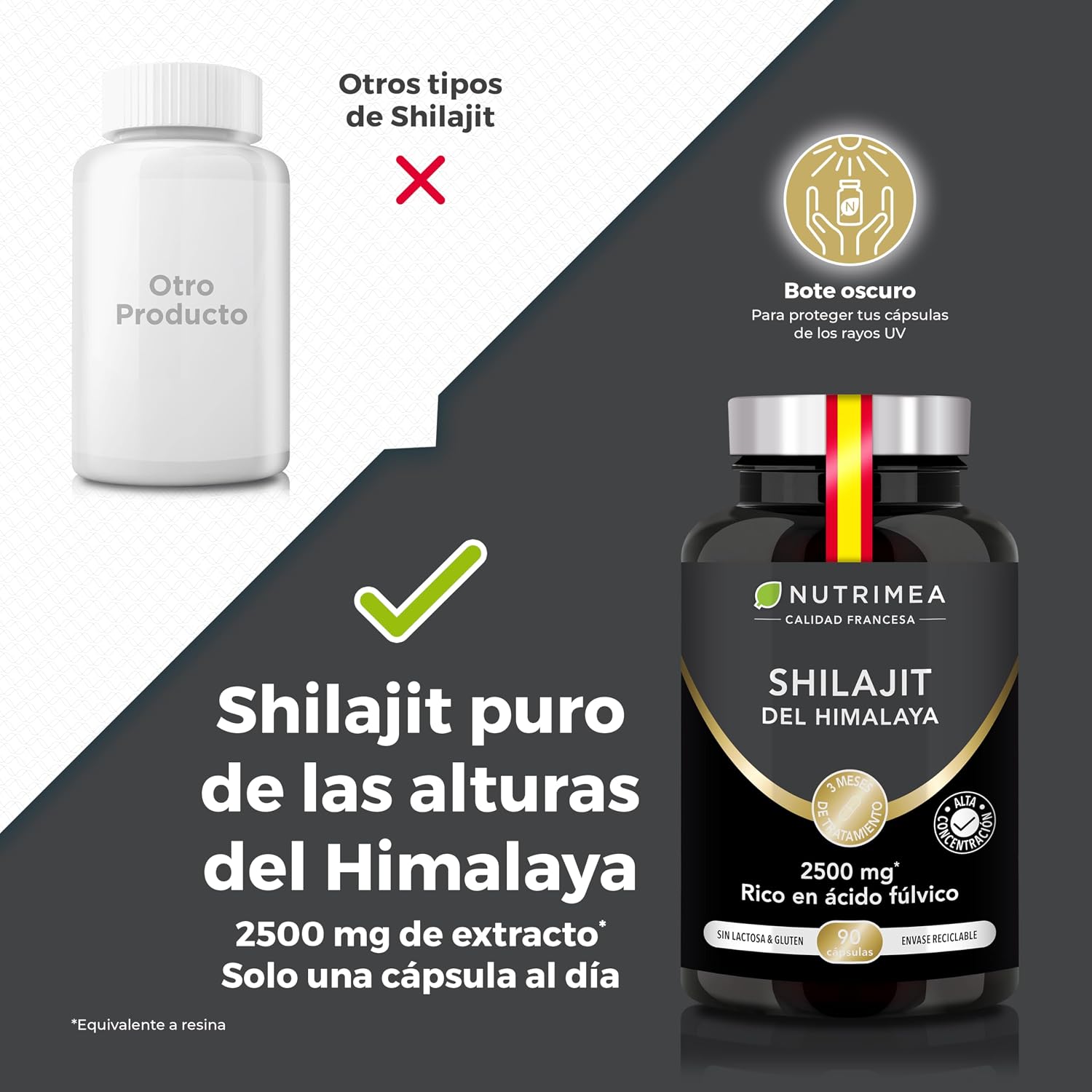 Detalle de Nutrimea Shilajit 2500 mg cápsulas veganas