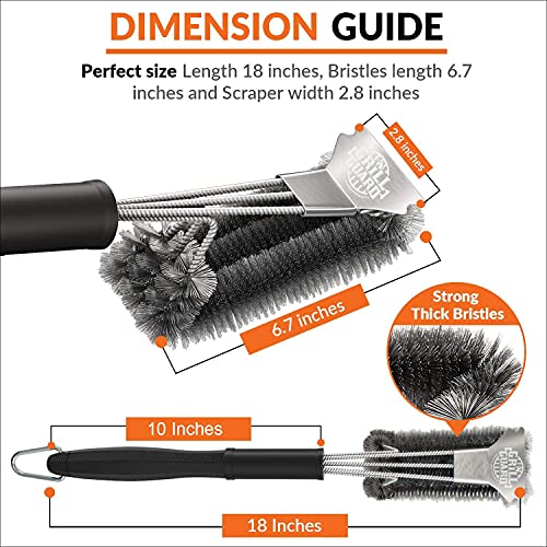 Thumbnail 2 de Grill Guard 18'' Premium Stainless Steel Grill Cleaning Brush & Scraper