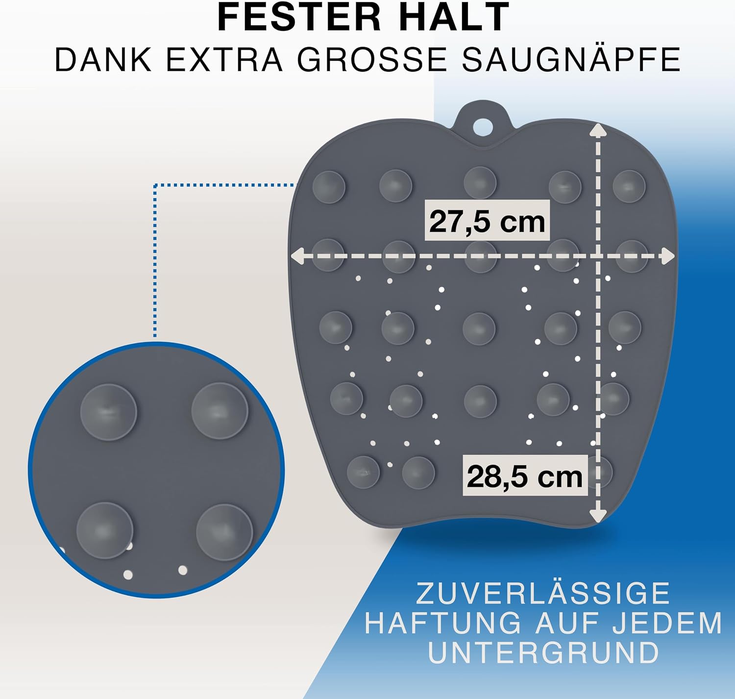 Detalle de VMbathrooms Fußzauber Das Original – rutschfeste Silikon-Fußwaschmatte mit Massagefunktion