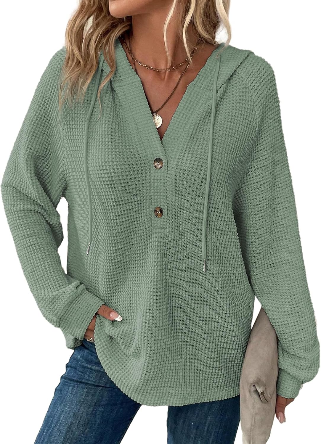 Thumbnail 6 de Dokotoo Waffle Knit Hooded Pullover for Women