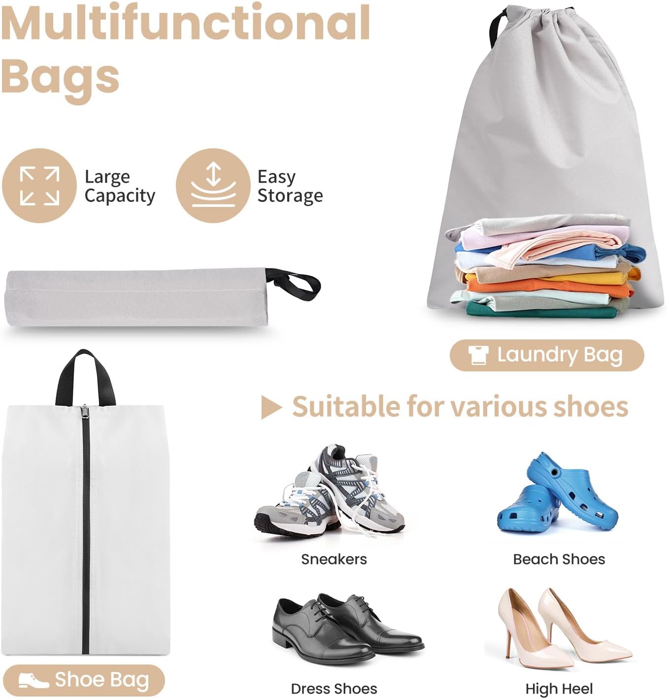 Detalle de Prezon Kompressions-Packwürfel – Erweiterbares Reisegepäck-Organizer-Set (4, 6 oder 8 Stück)