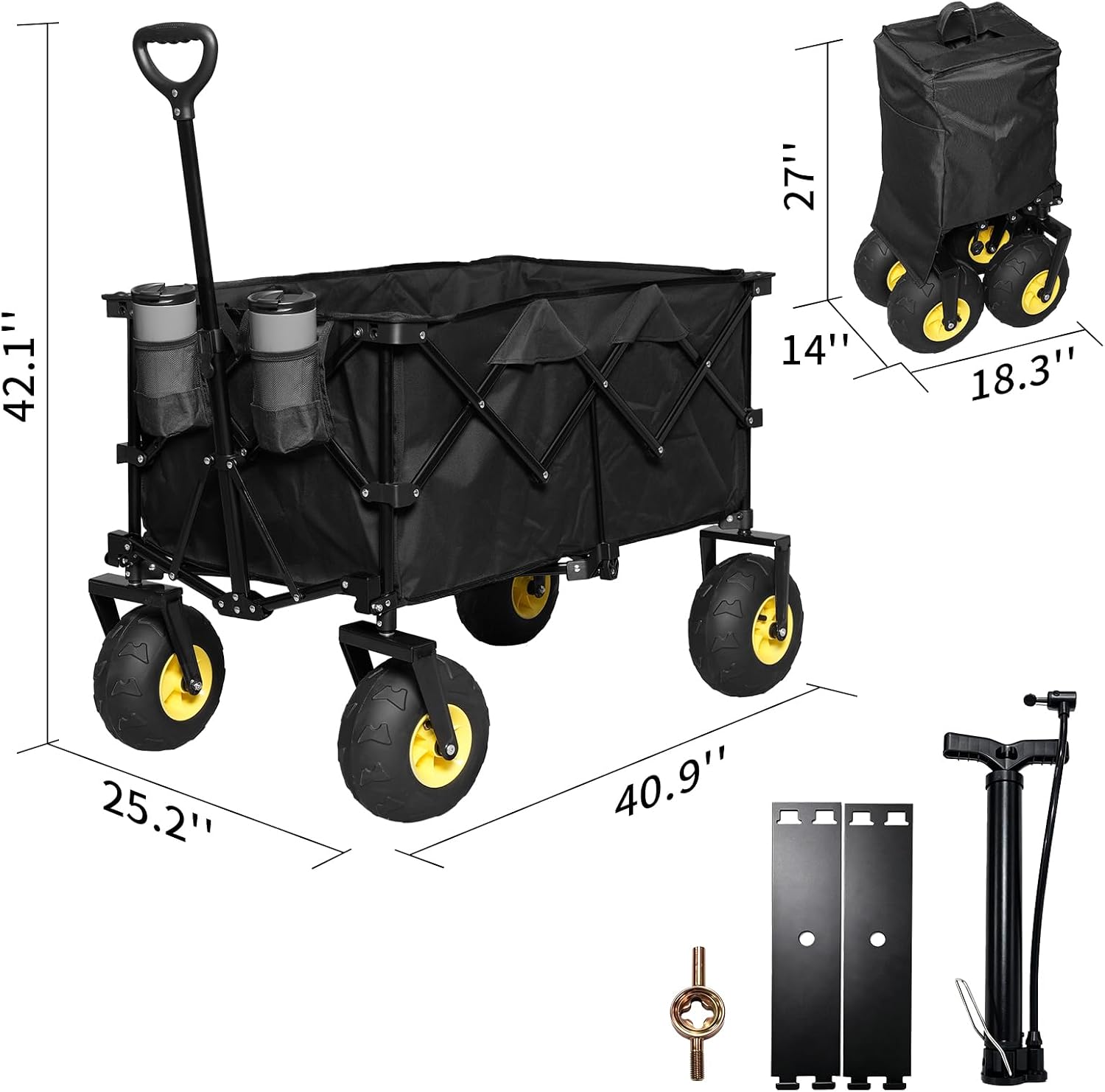 Detalle de iHomey Collapsible Wagon Cart, 220L