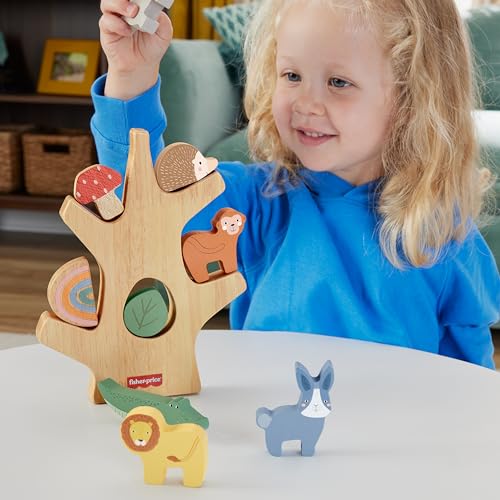 Detalle 2 de Fisher-Price HXT87 Árbol de Animales de Madera 🌳 Equilibrio Montessori