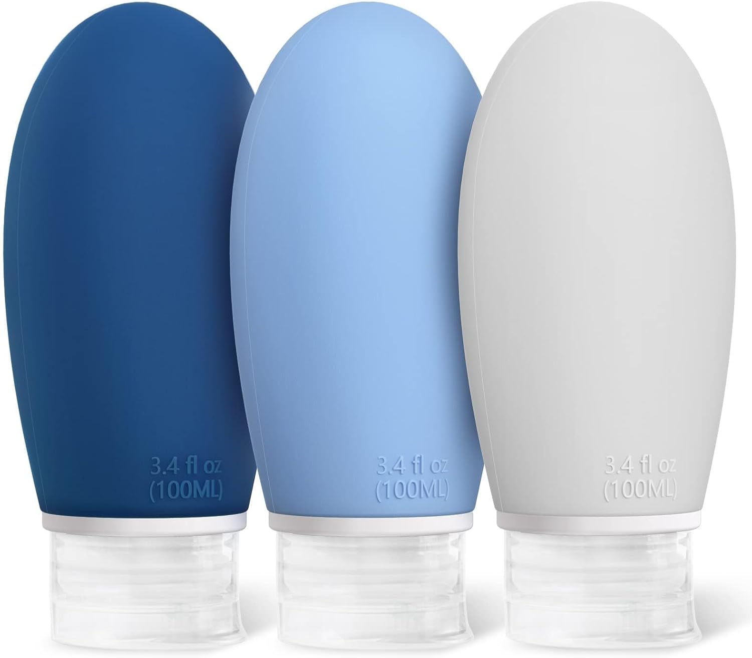 Opret 100ml Silicone Travel Bottle (3-pack) for toiletries – leak-proof, BPA-free, TSA-approved